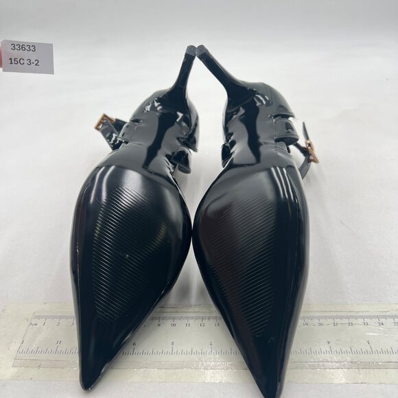 miss left Black Pointed Toe D'Orsay Pumps Ankle Strap Buckled High Heels Shoes - Picture 7 of 8